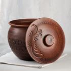 Горшок духовой "Круглый", декор, красная глина, 3.5 л, ручная работа - Фото 2