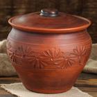 Горшок духовой "Круглый", декор, красная глина, 3.5 л, ручная работа - Фото 5