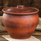 Горшок духовой "Круглый", декор, красная глина, 3.5 л, ручная работа - Фото 7
