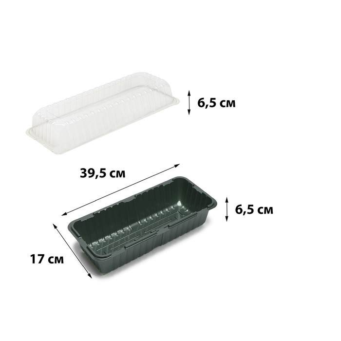 Мини-парник для рассады, 39.5 × 17 × 13 см, без вставок, тёмно-зелёный, Greengo - Фото 1
