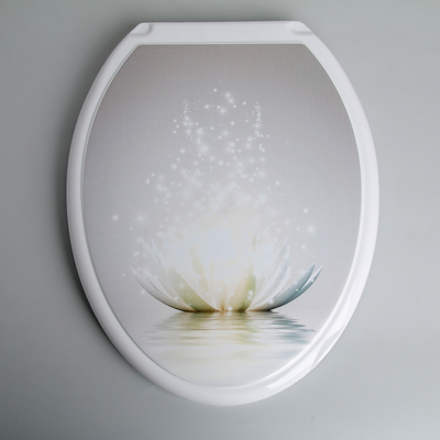 Сиденье для унитаза «Лотос», 45×37 см, с крышкой, белое