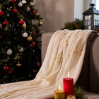 Плед «Этель. Золотые снежинки», 180×200 см, корал-флис, белый - Фото 9