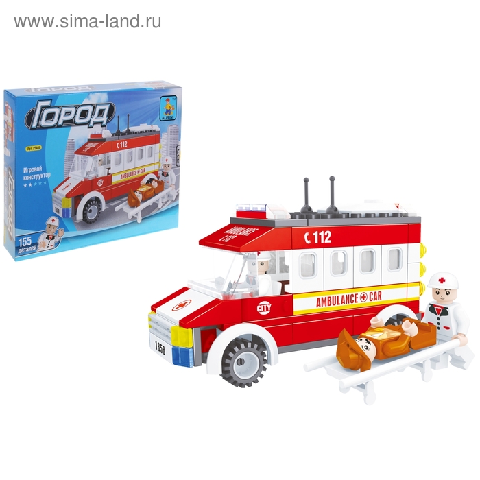 Конструктор Город "Скорая помощь", 155 деталей - Фото 1