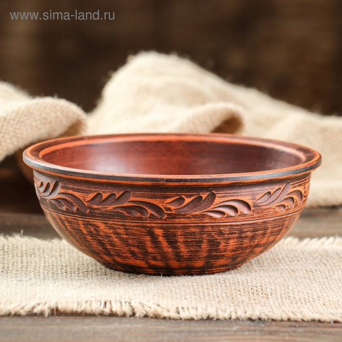 Пиала, красная глина, 0.45 л - Фото 1