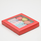 Коробка самосборная с окном UPAK LAND красная, 21 х 21 х 3 см - Фото 1