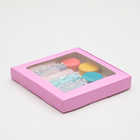 Коробка картонная UPAK LAND с окном ,сиреневая, 21 х 21 х 3 см - Фото 1