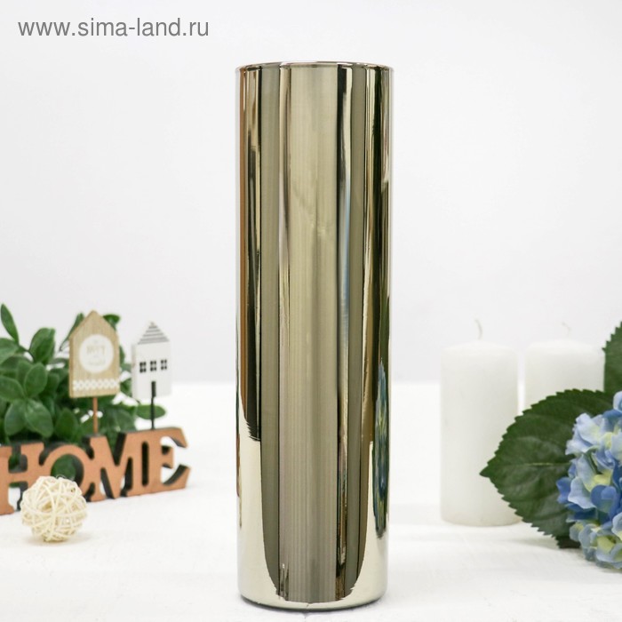 Ваза «Золото», h=26.5 см, d=7.5 см, стекло, золотистая - Фото 1