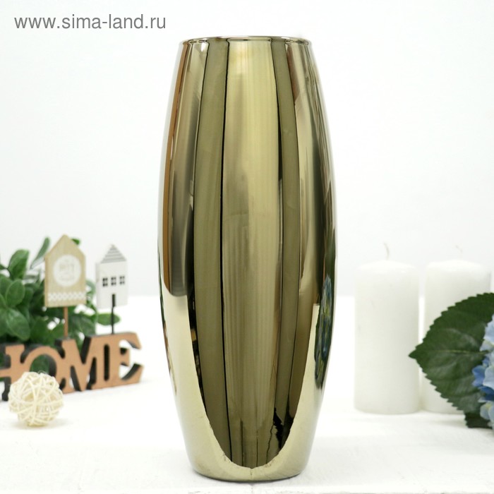 Ваза «Золото», d=7.5 см, 11×26 см, стекло - Фото 1