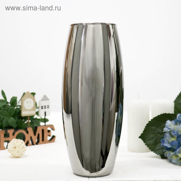 Ваза «Серебро», d=7.5 см, 11×26 см, стекло - Фото 1
