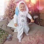 Карнавальный костюм для малышей «Зайчик с голубыми ушами», велюр, хлопок, рост 74-92 см - фото 5187232