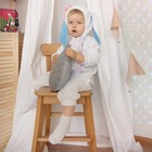 Карнавальный костюм для малышей «Зайчик с голубыми ушами», велюр, хлопок, рост 74-92 см - Фото 2