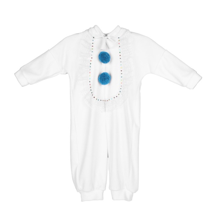 Карнавальный костюм для малышей «Зайчик с голубыми ушами», велюр, хлопок, рост 74-92 см - фото 1884973970