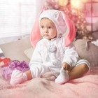 Карнавальный костюм для малышей «Зайчик с розовыми ушами», велюр, хлопок, рост 74-92 см, помпоны МИКС - фото 8898196