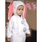 Карнавальный костюм для малышей «Зайчик с розовыми ушами», велюр, хлопок, рост 74-92 см, помпоны МИКС - Фото 2