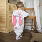 Карнавальный костюм для малышей «Зайчик с розовыми ушами», велюр, хлопок, рост 74-92 см, помпоны МИКС - Фото 3