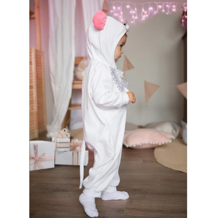 Карнавальный костюм для малышей «Мышка с грудкой», велюр, хлопок, рост 74-92 см - фото 1884973973