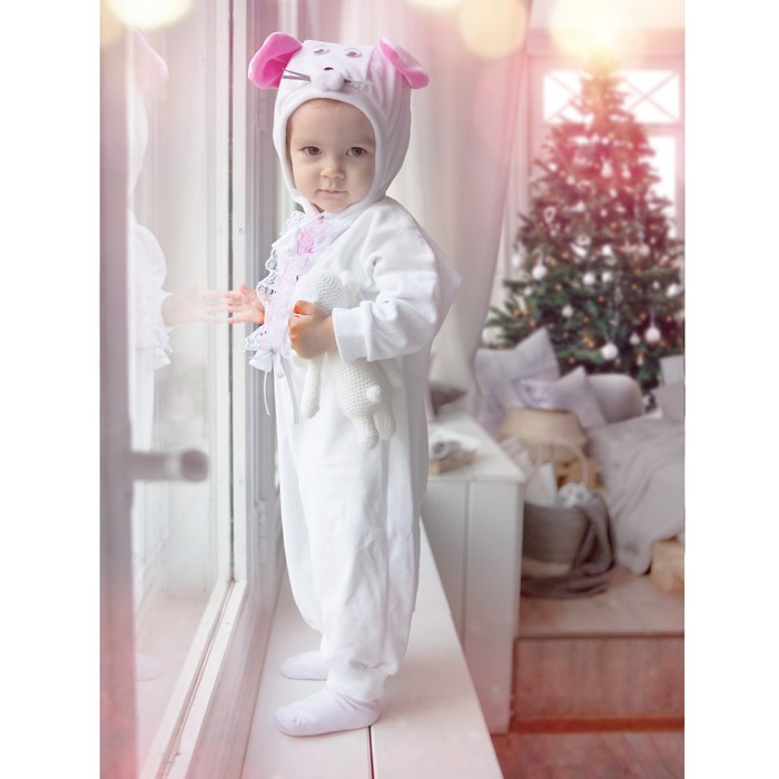 Карнавальный костюм для малышей «Мышка с декором», велюр, хлопок, рост 74-92 см - Фото 1