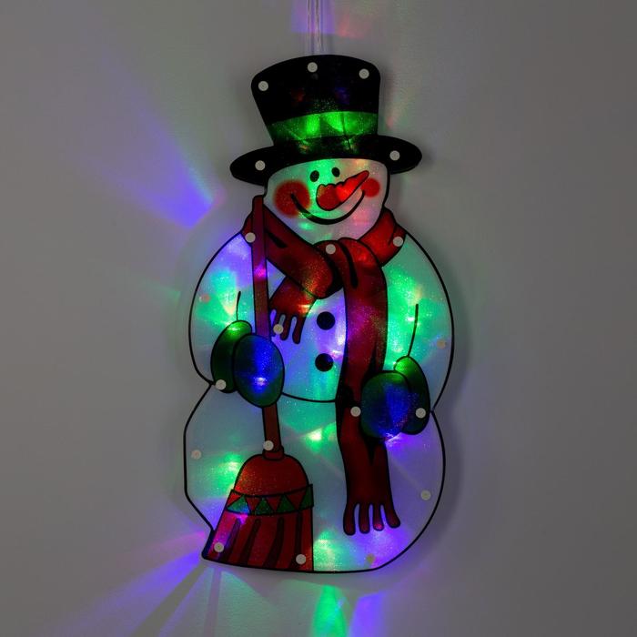 Светодиодная фигура «Снеговик» 23 × 43 см, пластик, 220 В, свечение мульти (RG/RB) - фото 1908506911