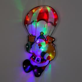 Светодиодная фигура «Дед Мороз на парашюте» 19 x 42 см, пластик, 220 В, свечение мульти (RG/RB)
