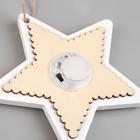Ёлочная игрушка «Звезда с оленем», от батареек, свечение тёплое белое - фото 6251406