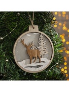 Ёлочная игрушка «Величавый олень в лесу», 12×13×1 см, 4 LED, от батареек, свечение тёплое белое - Фото 5