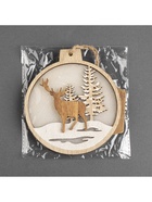 Ёлочная игрушка «Величавый олень в лесу», 12×13×1 см, 4 LED, от батареек, свечение тёплое белое - Фото 7