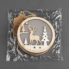 Ёлочная игрушка «Олень в лесу», 11×11×3 см, 4 LED, от батареек АААх2, свечение тёплое белое - Фото 4