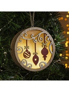 Ёлочная игрушка «Новогодние игрушки», 11×11×3 см, 4 LED, от батареек АААх2, свечение тёплое белое - Фото 4