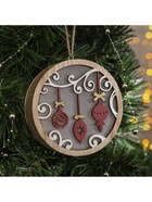 Ёлочная игрушка «Новогодние игрушки», 11×11×3 см, 4 LED, от батареек АААх2, свечение тёплое белое - Фото 5