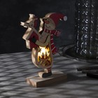 Светодиодная фигура «Снеговик» 11×21×5 см, дерево, батарейки ААх2 (не в комплекте), свечение тёплое белое - Фото 1