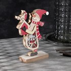 Светодиодная фигура «Снеговик» 11×21×5 см, дерево, батарейки ААх2 (не в комплекте), свечение тёплое белое - Фото 2