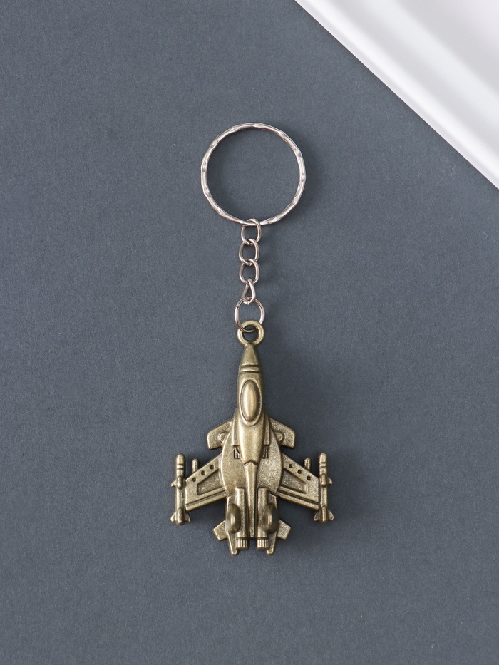 Металлический брелок для ключей на кольце «Самолет», - Фото 1