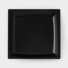 Тарелка одноразовая для фуршета, 17.2 см, пластик, квадратная, плоская, чёрная - Фото 5