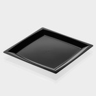 Тарелка одноразовая для фуршета, 17.2 см, пластик, квадратная, плоская, чёрная - Фото 3