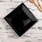 Тарелка пластиковая одноразовая, 17,2×17,2 см, квадратная, глубокая, черная - Фото 2