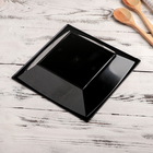 Тарелка пластиковая одноразовая, 17,2×17,2 см, квадратная, глубокая, черная - Фото 3