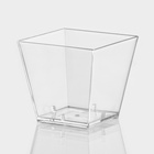 Форма одноразовая для фуршета «Квадрат», 60 мл, пластик, прозрачная - Фото 3