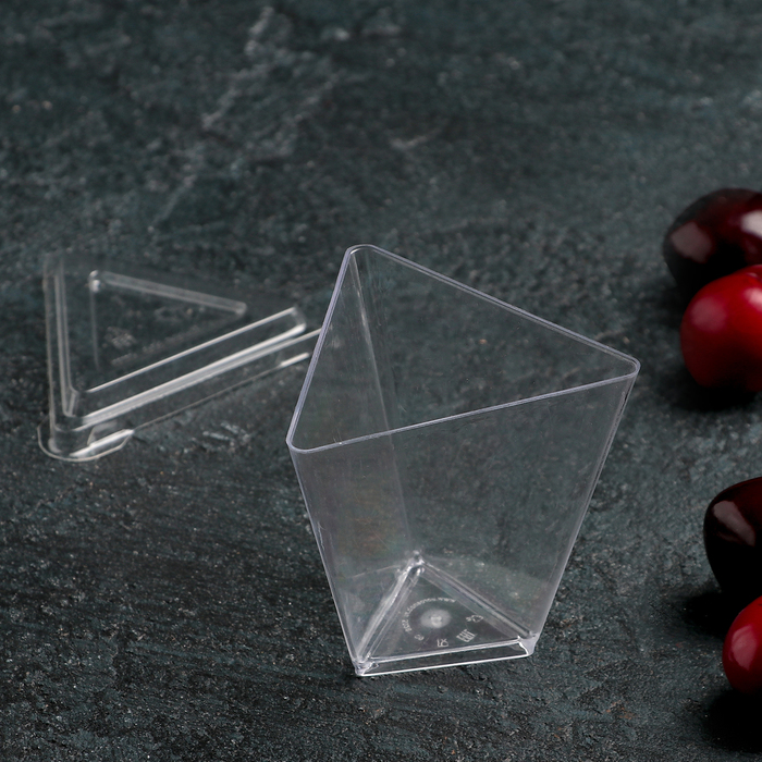 Чашка одноразовая «Треугольник», 70 мл, 6,7 см, цвет прозрачный - фото 1908506997