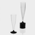 Бокал одноразовый для шампанского «Флюте», 100 мл, пластик, МИКС - Фото 4