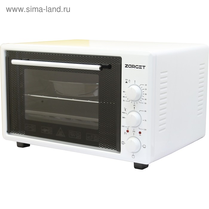 Мини-печь Zarget ZMO 3620W, 1300 Вт, 36 л, макс. 300 °С, таймер, белая - Фото 1