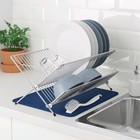 Коврик для сушки посуды НЮХОЛИД, 44x36 см, цвет синий - Фото 5