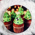 Подставка стеклянная для торта вращающаяся Доляна «Сладкие ёлочки», d=32 см - Фото 2