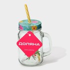 Кружка Доляна «Фламинго», 450 мл, 10×7.5×13 см, с крышкой и трубочкой, стекло, прозрачная, разноцветная - Фото 10