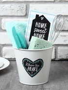 Набор подарочный «Доляна» Sweet home, МИКС: полотенце, кухонная лопатка, кисть, венчик, губка - Фото 2