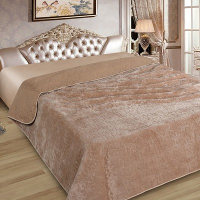 Покрывало с мехом евро ELITE, 200×220 см, коричневое