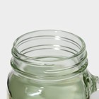 Кружка Доляна «Милитари», 450 мл, 10×7.5×13 см, с крышкой и трубочкой, стекло, прозрачная, зелёная - Фото 4