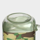 Кружка Доляна «Милитари», 450 мл, 10×7.5×13 см, с крышкой и трубочкой, стекло, прозрачная, зелёная - Фото 7