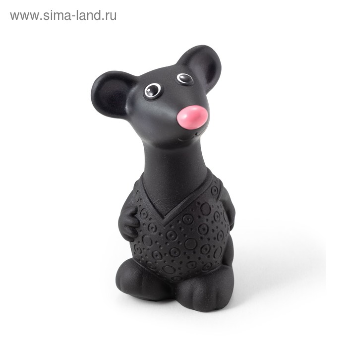 Резиновая игрушка «Мышонок», цвет чёрный - Фото 1