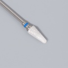 Фреза керамическая для маникюра «Конус скруглённый», средняя нарезка, 6×14 мм, в пластиковом футляре, белая - Фото 4