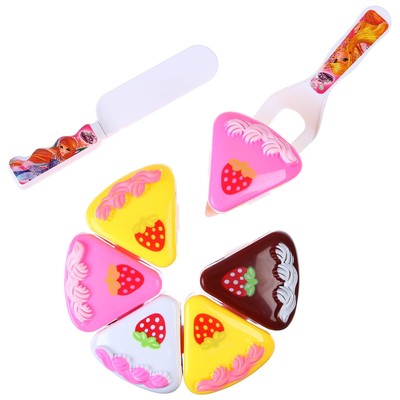 Игровой набор посуды детский «Чаепитие», тортик и 2 столовых прибора, с книгой рецептов, WINX